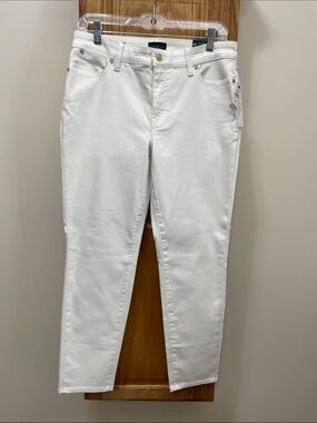 Talbots White Ankle-Length Straight Jeans Size 8 Petite NWT